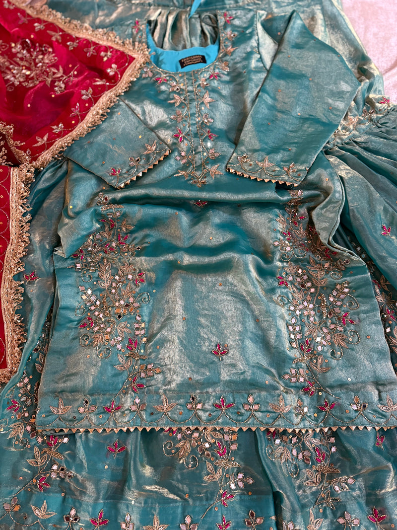 BEAUTIFUL HANDWORK GHARARA |  | Karishma Emporium | Elegance in Making Pure Zardozi Women wear