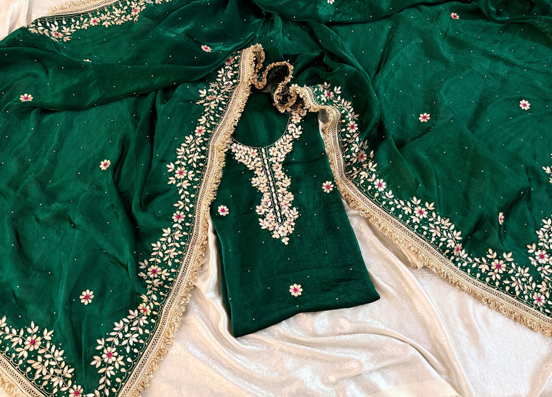 (DABKA PATTI SUIT) |  | Karishma Emporium | Elegance in Making Pure Zardozi Women wear