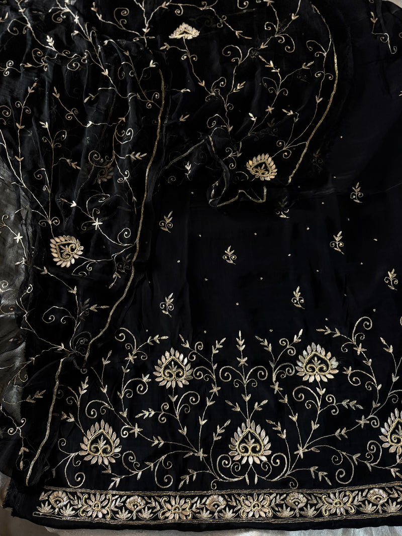 BEAUTIFUL HANDWORK SUIT ON CREPE |  | Karishma Emporium | Elegance in Making Pure Zardozi Women wear