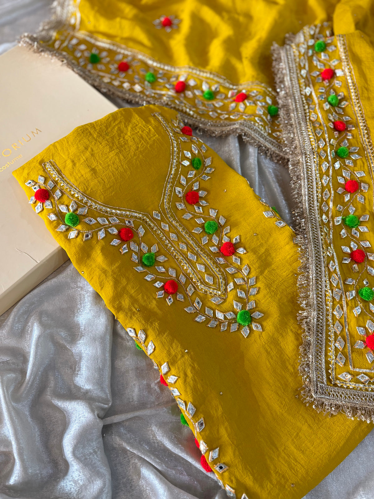 PUNJABI GOTA SUIT IN MANGO COLOUR