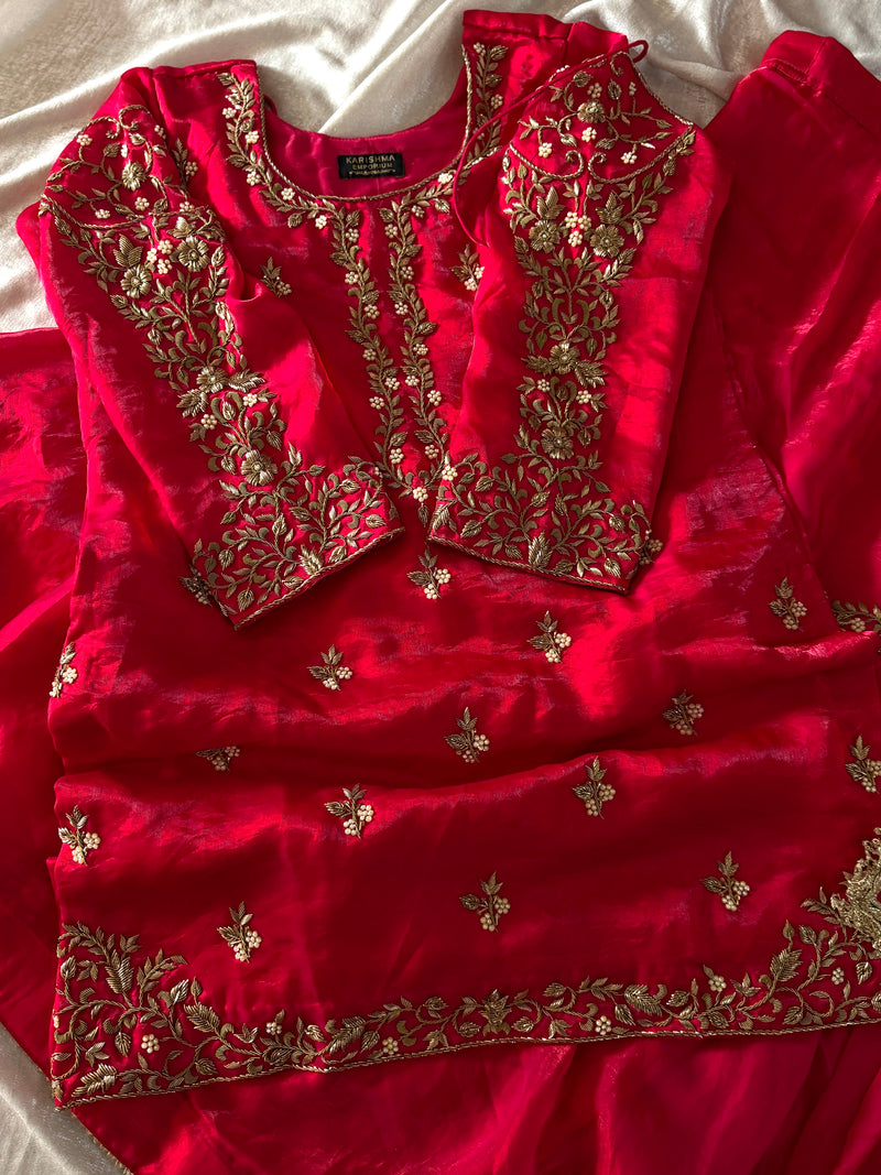 ANTIQUE ZARDOZI GHARARA |  | Karishma Emporium | Elegance in Making Pure Zardozi Women wear