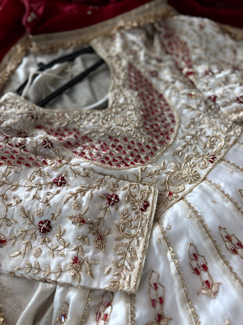 BEAUTIFUL ANARKALI DRESS IN PURE ZARDOZI WITH BANARSI PLAIN PANT |  | Karishma Emporium | Elegance in Making Pure Zardozi Women wear
