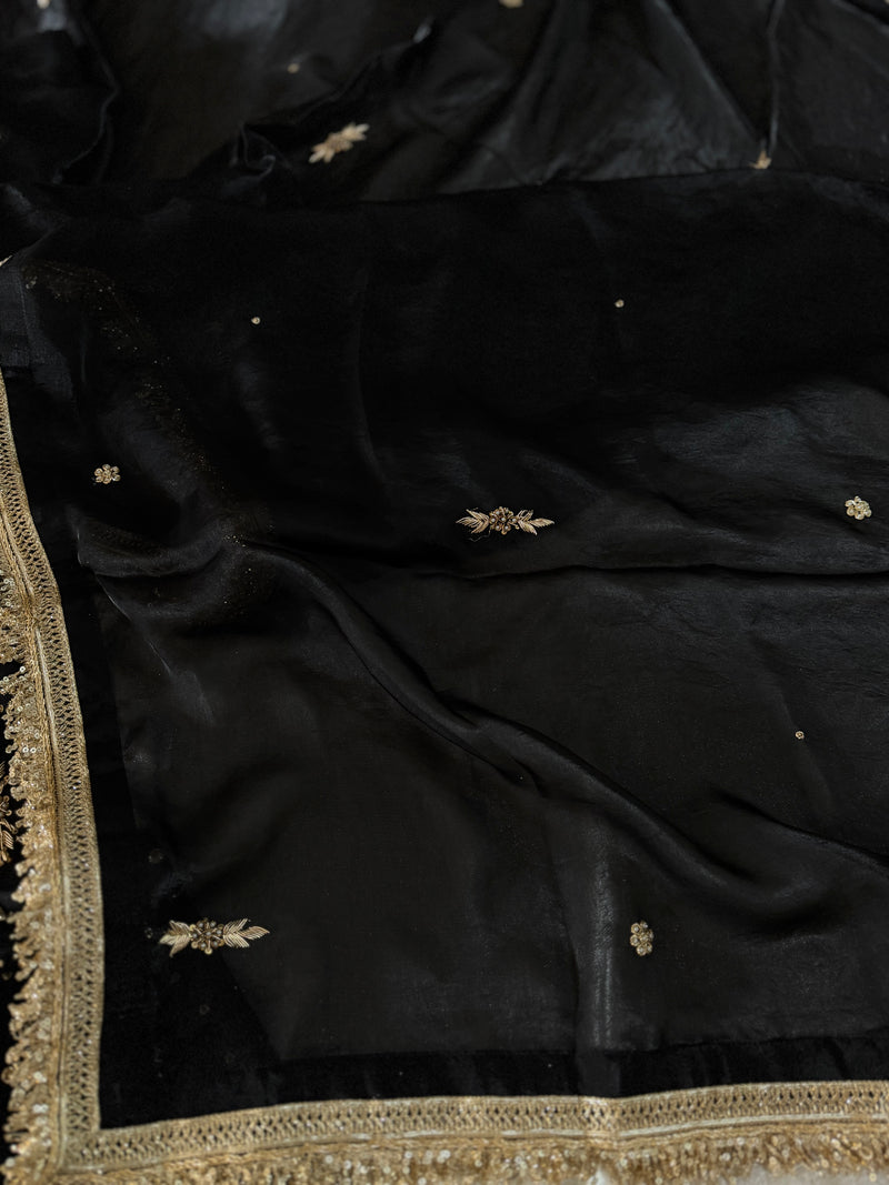 PURE ZARDOZI GHARARA ON ITALIAN SHIMAR FABRIC |  | Karishma Emporium | Elegance in Making Pure Zardozi Women wear