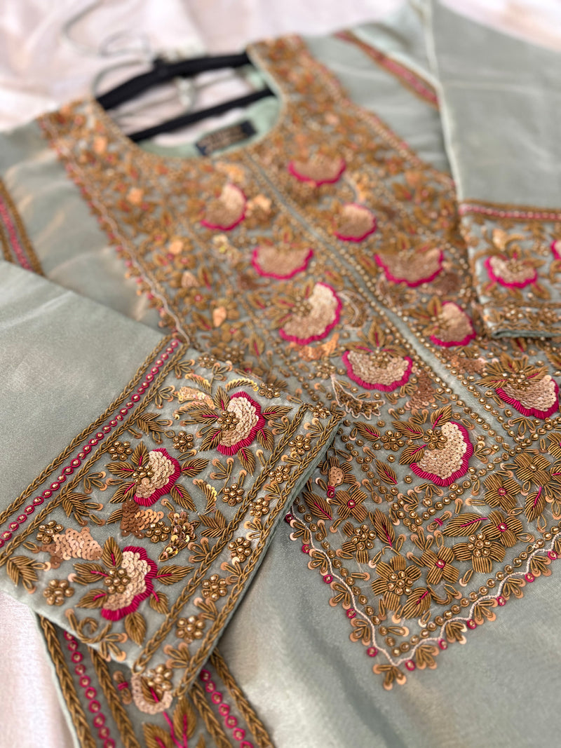 Antique Zardozi Sharara |  | Karishma Emporium | Elegance in Making Pure Zardozi Women wear
