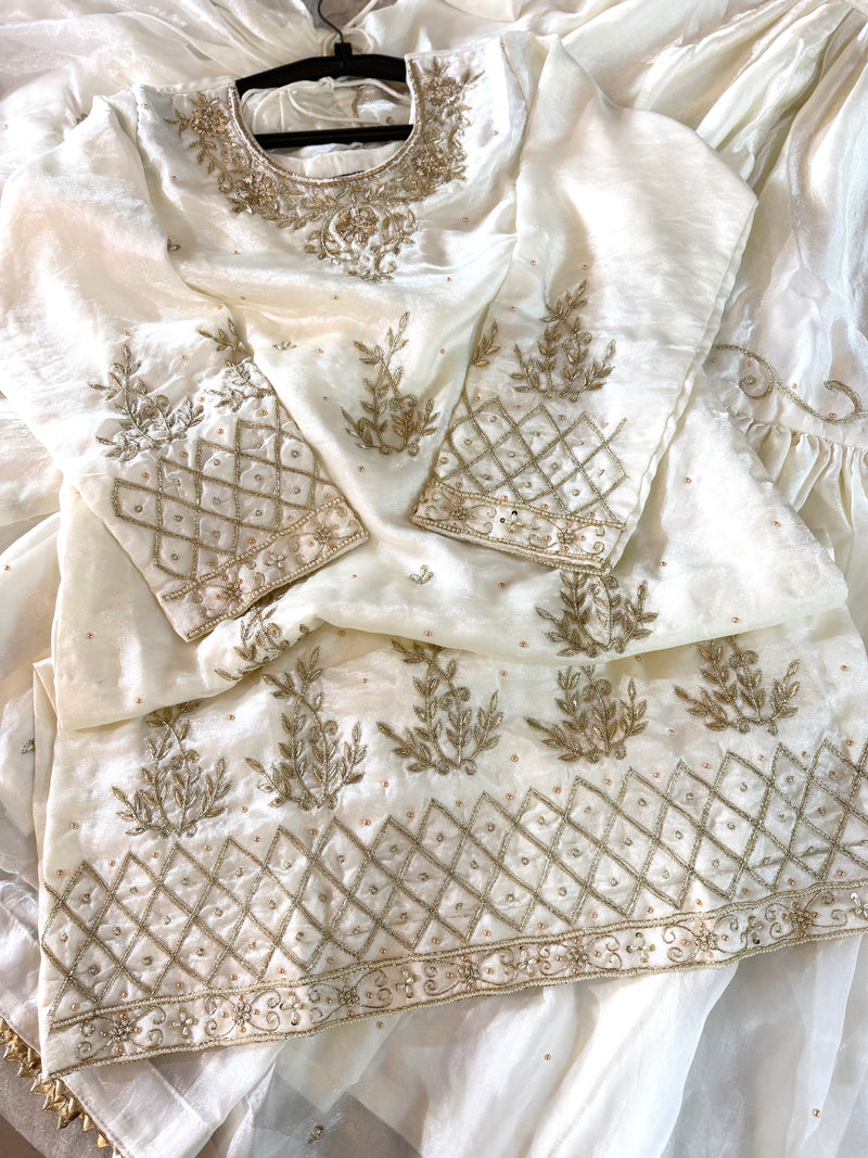 BEAUTIFUL DABKA GHARARA |  | Karishma Emporium | Elegance in Making Pure Zardozi Women wear