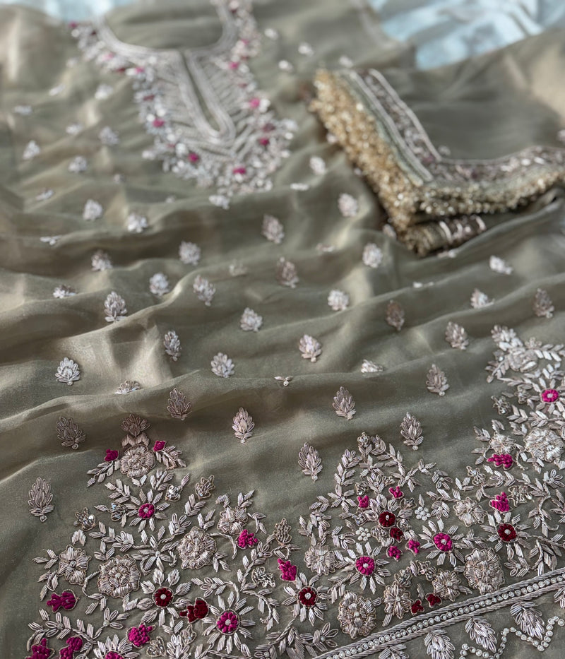 PURE DABKA WORK SUIT |  | Karishma Emporium | Elegance in Making Pure Zardozi Women wear