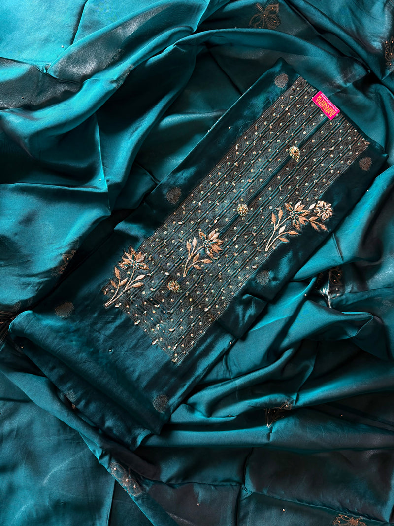 BANARSI SILK PUNJABI SUIT |  | Karishma Emporium | Elegance in Making Pure Zardozi Women wear