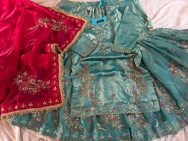 BEAUTIFUL HANDWORK GHARARA |  | Karishma Emporium | Elegance in Making Pure Zardozi Women wear