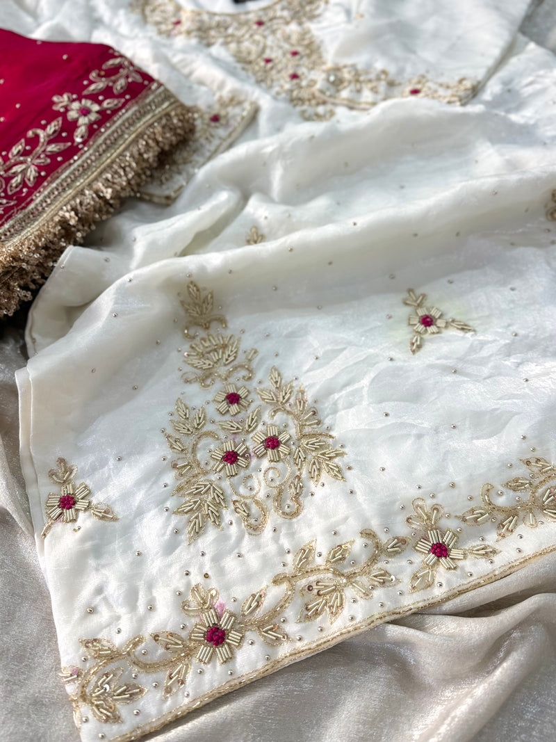(NIKAH GHARARA)IN DABKA WORK |  | Karishma Emporium | Elegance in Making Pure Zardozi Women wear