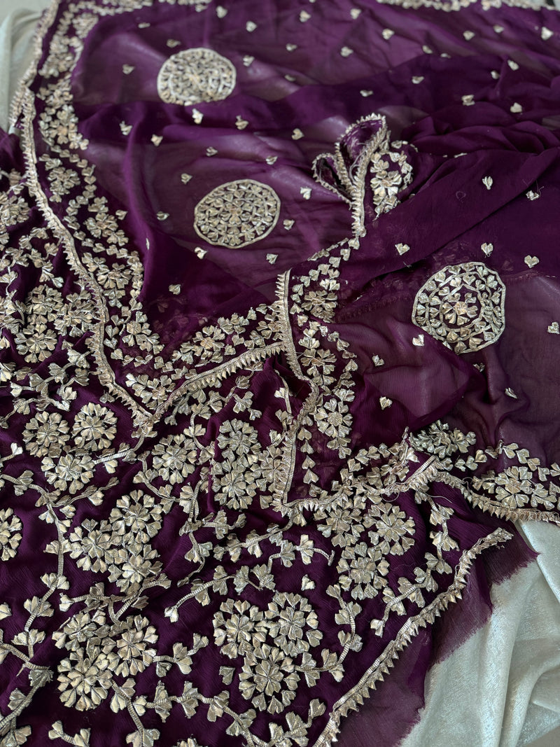 (HANDWORK GOTA PATTI SUITS ON PURE FABRIC GET THREE AT THE BEST PRICE) |  | Karishma Emporium | Elegance in Making Pure Zardozi Women wear