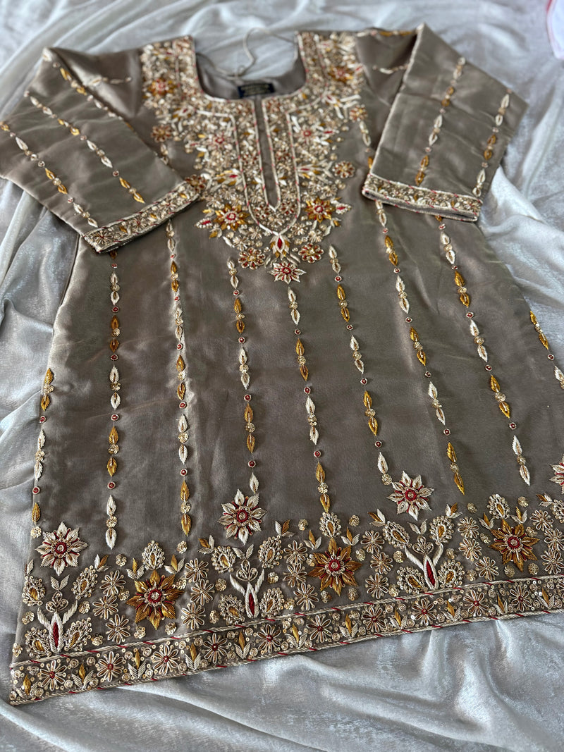 PREMIUM ZARDOZI GHARARA ON ITALIAN TISSUE FABRIC |  | Karishma Emporium | Elegance in Making Pure Zardozi Women wear