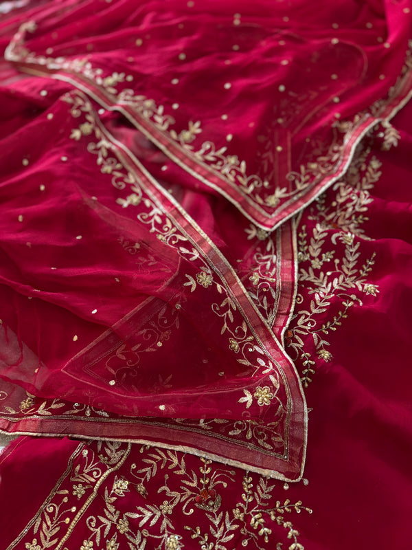 MAGENTA PINK HANDWORK SUIT |  | Karishma Emporium | Elegance in Making Pure Zardozi Women wear