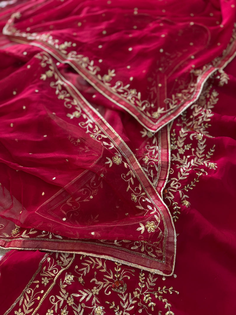 MAGENTA PINK HANDWORK SUIT |  | Karishma Emporium | Elegance in Making Pure Zardozi Women wear