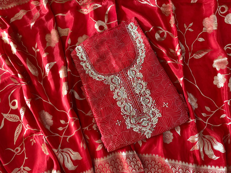 BANARSI SILK SUIT |  | Karishma Emporium | Elegance in Making Pure Zardozi Women wear