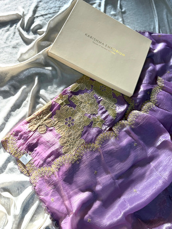 BEAUTIFUL UNSTITCHED SUIT |  | Karishma Emporium | Elegance in Making Pure Zardozi Women wear