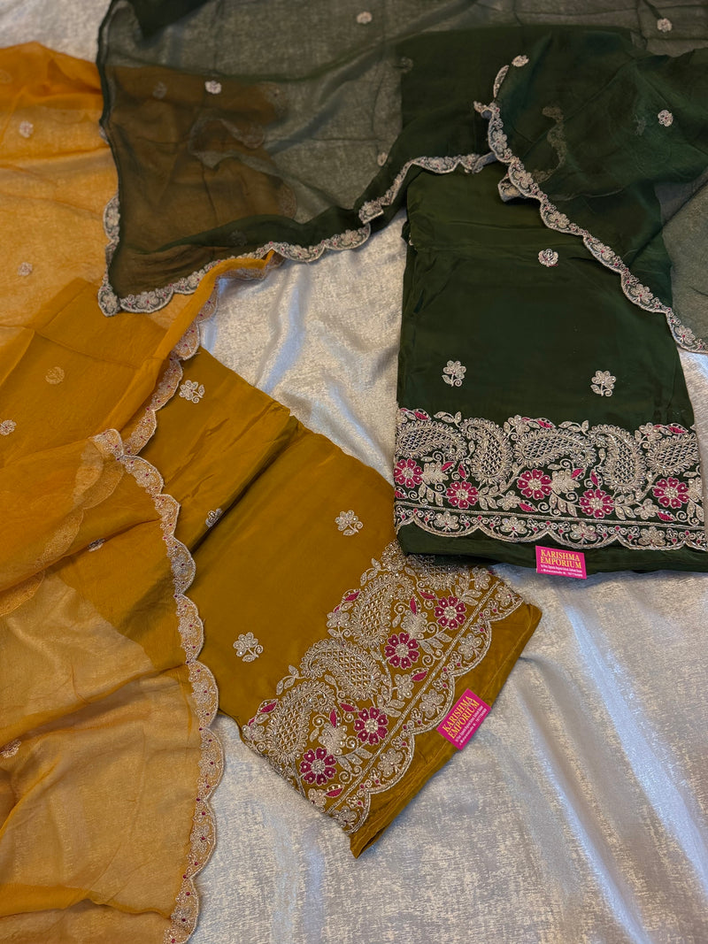 BEAUTIFUL DAMAN WORK SUITS |  | Karishma Emporium | Elegance in Making Pure Zardozi Women wear