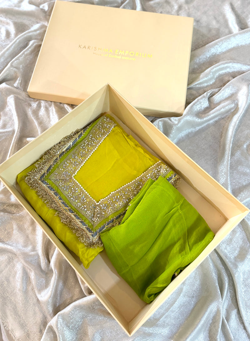 DESIGNER SUIT unstiched |  | Karishma Emporium | Elegance in Making Pure Zardozi Women wear