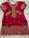 (BRIDAL RANI NIKAH GHARARA) PREMIUM ZARDOZI WORK ITALIAN SHIMAR FABRIC
