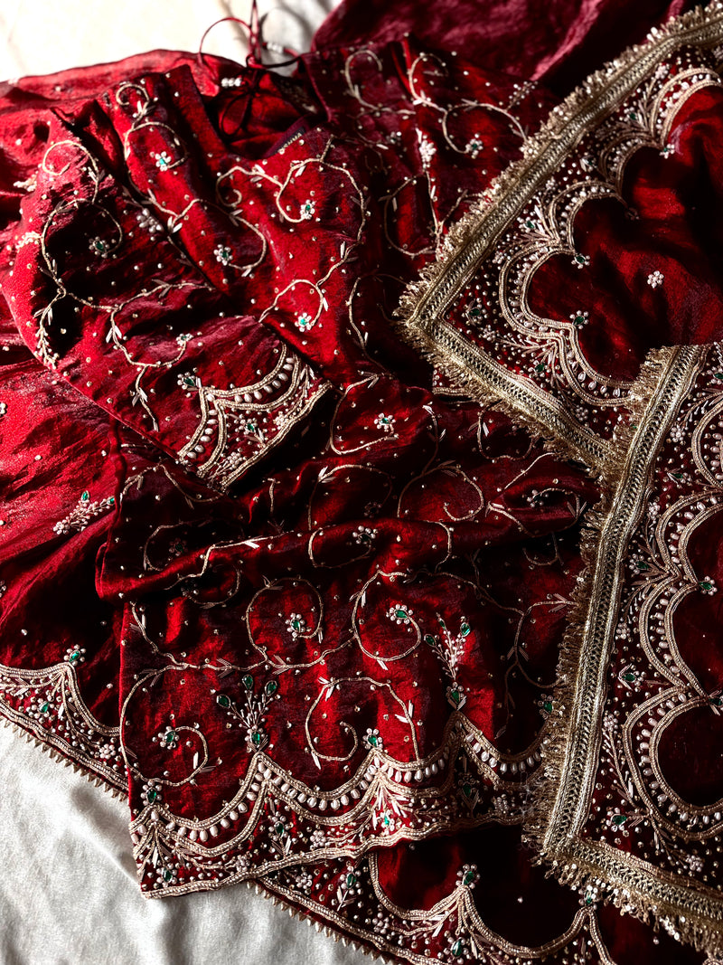 NIKAH GHARARA |  | Karishma Emporium | Elegance in Making Pure Zardozi Women wear