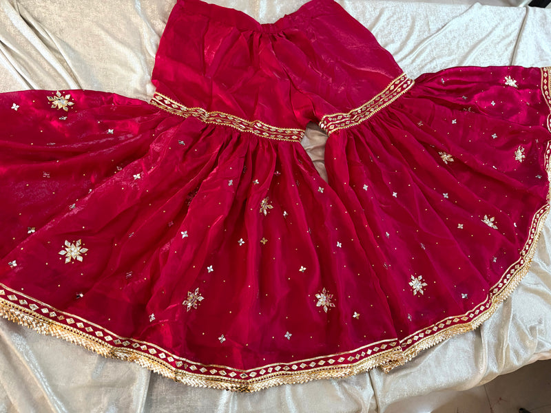 GOTA PATTI GHARARA |  | Karishma Emporium | Elegance in Making Pure Zardozi Women wear