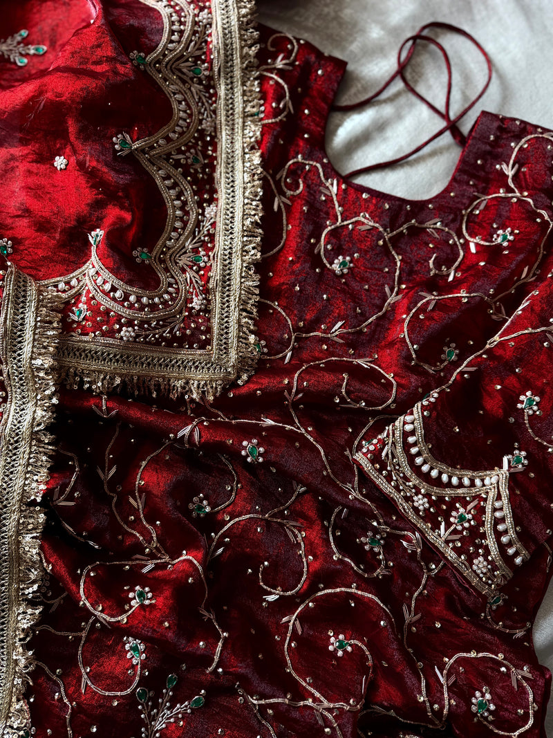 NIKAH GHARARA |  | Karishma Emporium | Elegance in Making Pure Zardozi Women wear