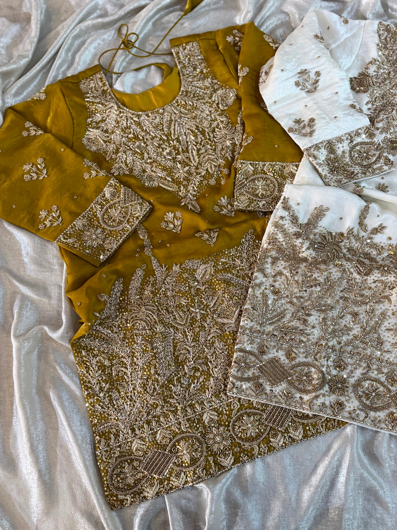 ZARDOZI GHARARA ON ITALIAN SHIMAR FABRIC |  | Karishma Emporium | Elegance in Making Pure Zardozi Women wear