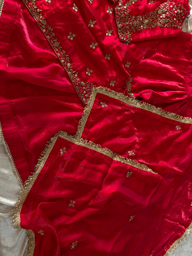 ANTIQUE ZARDOZI GHARARA |  | Karishma Emporium | Elegance in Making Pure Zardozi Women wear