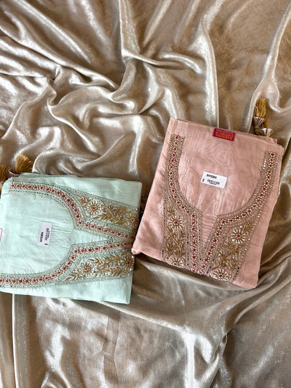 PURE ZARDOZI NECK SUIT WITH PURE GOTA DUPATTA |  | Karishma Emporium | Elegance in Making Pure Zardozi Women wear