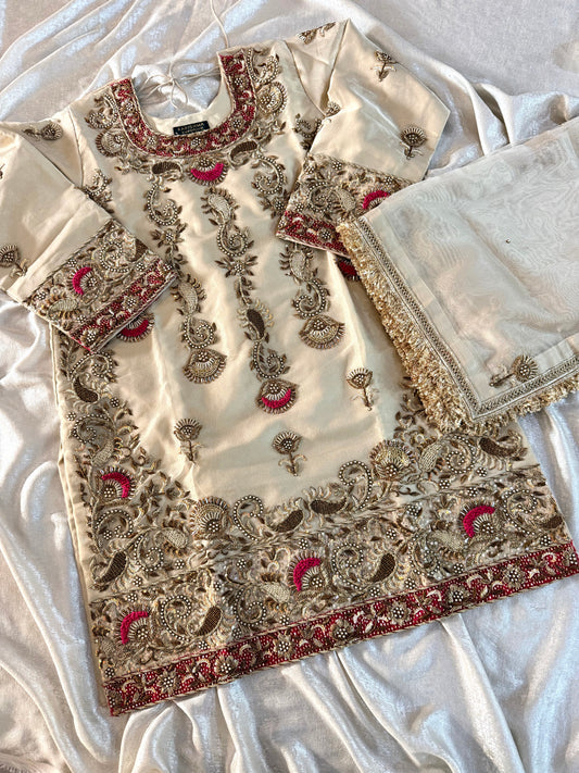 NOOR JAHAN SHARARA |  | Karishma Emporium | Elegance in Making Pure Zardozi Women wear