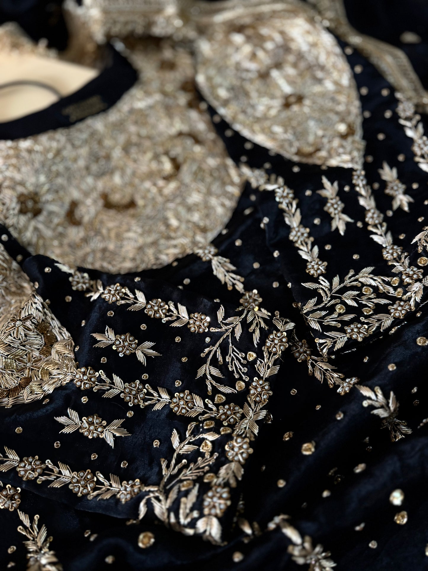 PURE ZARDOZI GHARARA ON ITALIAN SHIMAR FABRIC