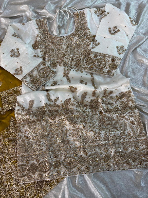 ZARDOZI GHARARA ON ITALIAN SHIMAR FABRIC