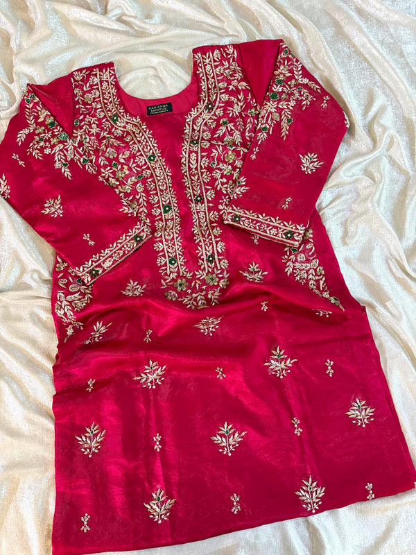 RANI ZARDOZI PANT KURTA SET |  | Karishma Emporium | Elegance in Making Pure Zardozi Women wear