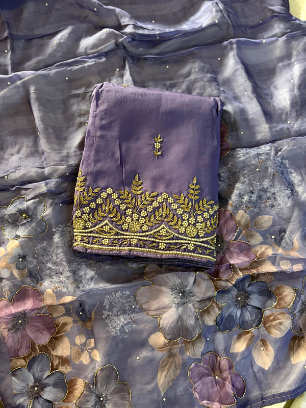 BEAUTIFUL ONLY DAMAN ND DUPATTA WORK SUIT |  | Karishma Emporium | Elegance in Making Pure Zardozi Women wear