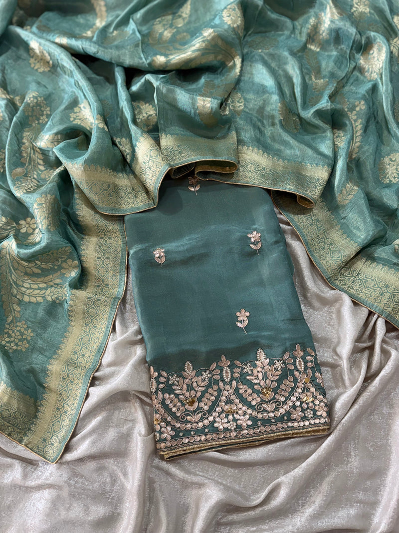 (BEST DEAL GET ALL THESE 4 SUITS AT THE BEST PRICE)1 piece not available |  | Karishma Emporium | Elegance in Making Pure Zardozi Women wear