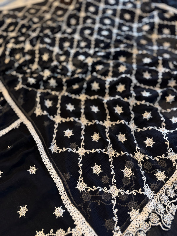 BLACK BEAUTY SUIT |  | Karishma Emporium | Elegance in Making Pure Zardozi Women wear