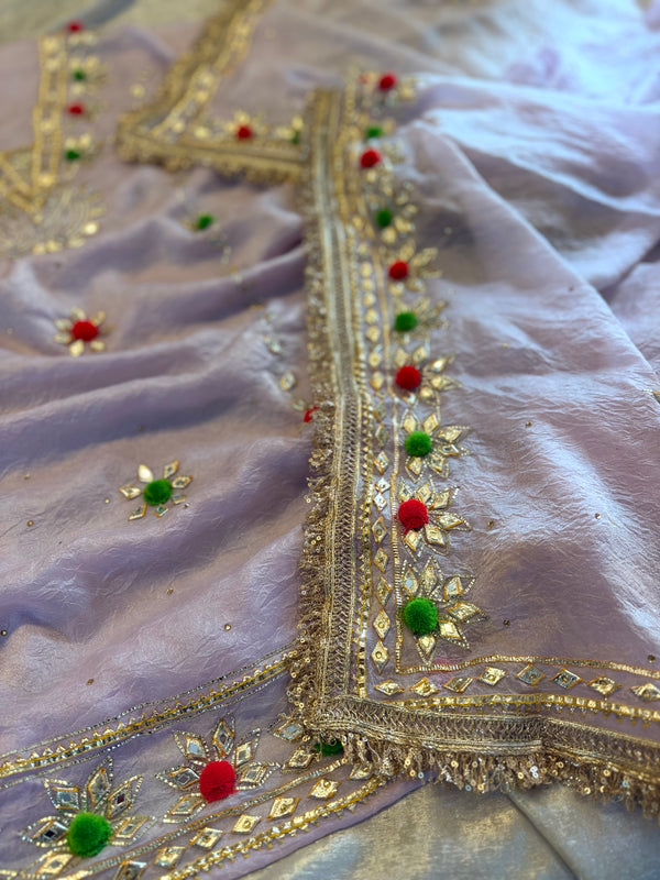 BEAUTIFUL GOTA PATTI SUIT IN LAVENDER |  | Karishma Emporium | Elegance in Making Pure Zardozi Women wear