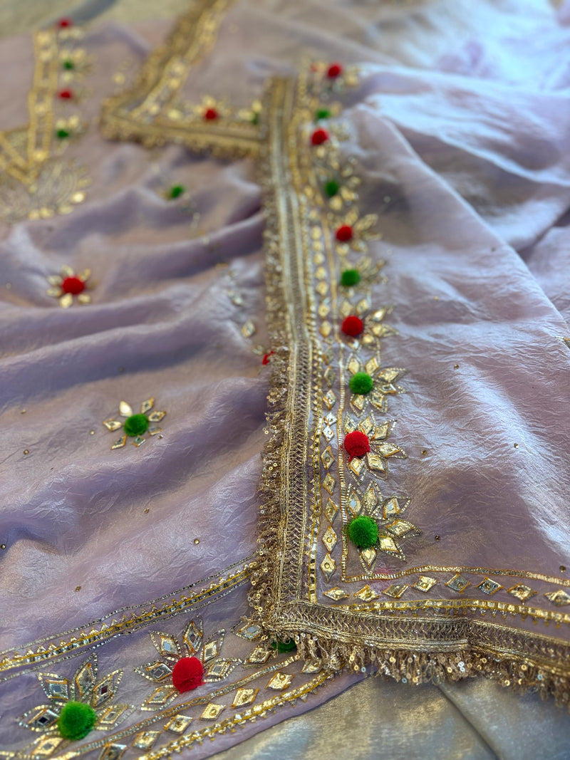 BEAUTIFUL GOTA PATTI SUIT IN LAVENDER |  | Karishma Emporium | Elegance in Making Pure Zardozi Women wear