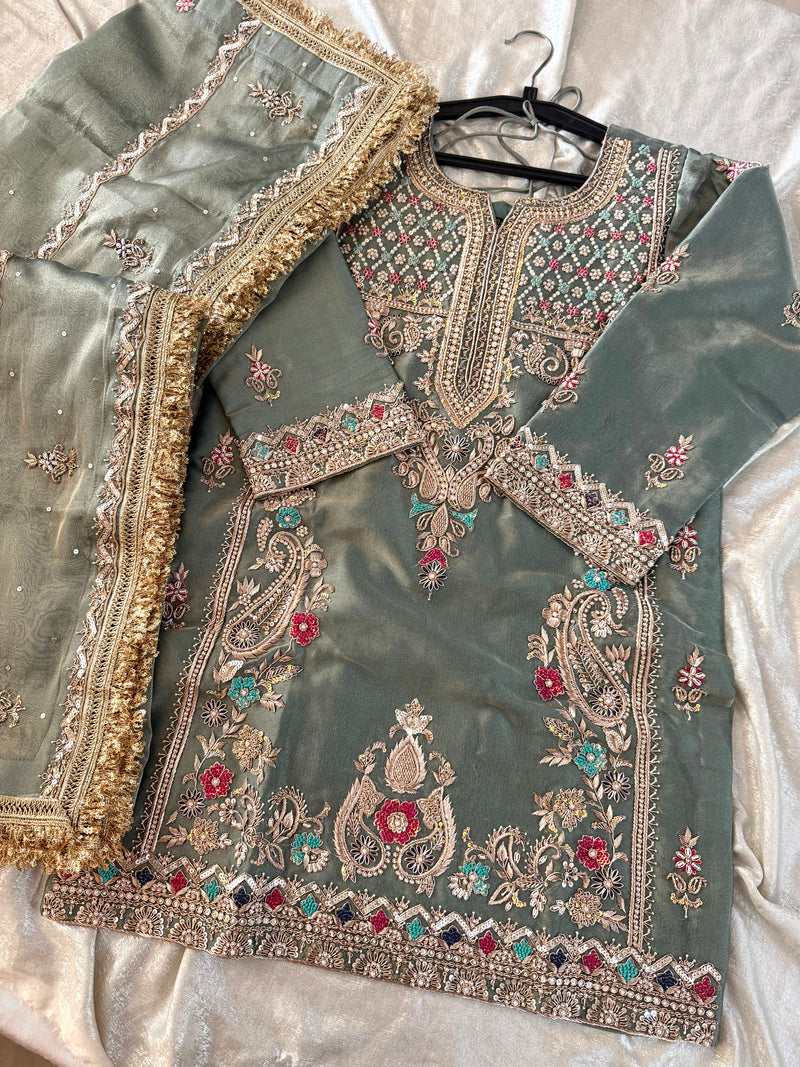 Zardozi Sharara |  | Karishma Emporium | Elegance in Making Pure Zardozi Women wear