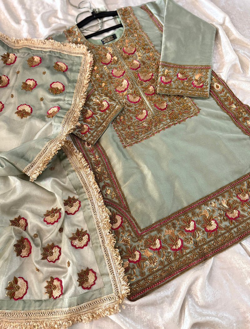 Antique Zardozi Sharara |  | Karishma Emporium | Elegance in Making Pure Zardozi Women wear