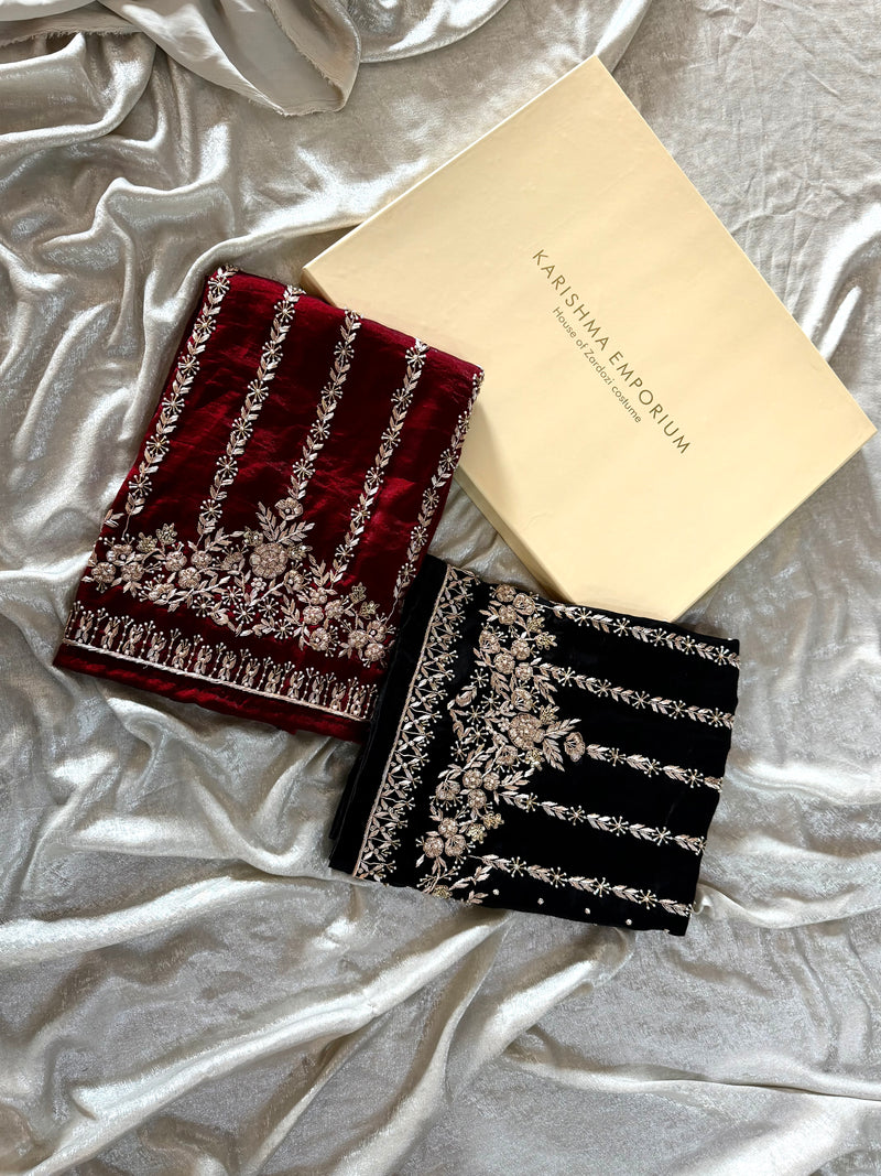 PURE DABKA WORK SUITS |  | Karishma Emporium | Elegance in Making Pure Zardozi Women wear