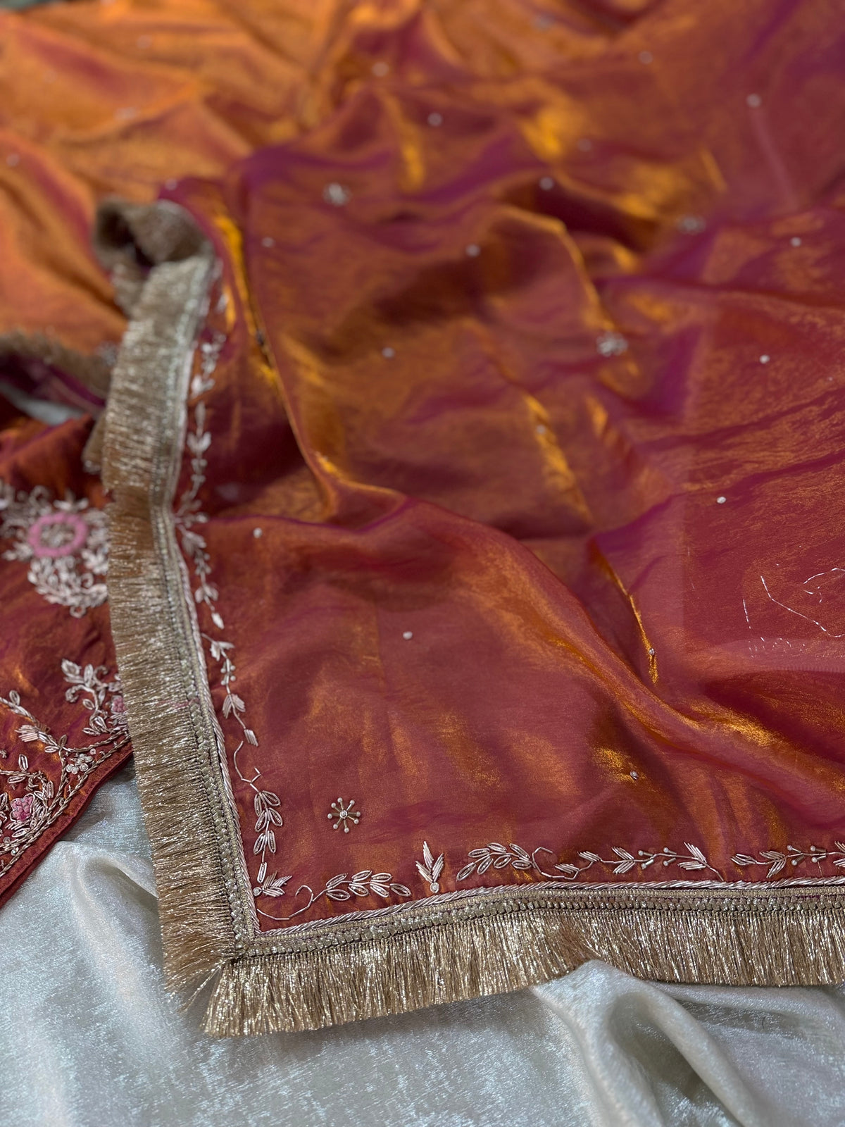 KHUBSURAT FEROZI GHARARA IN PURE DABKA WORK