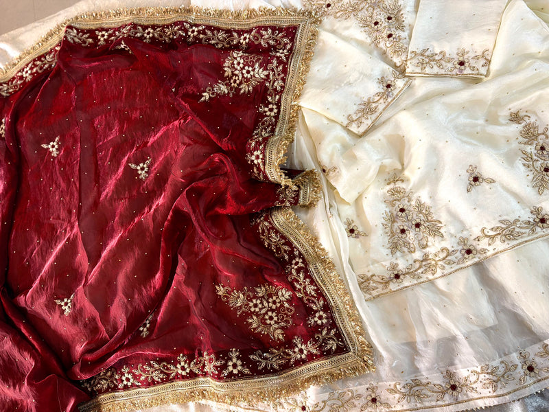 NIKAH GHARARA |  | Karishma Emporium | Elegance in Making Pure Zardozi Women wear