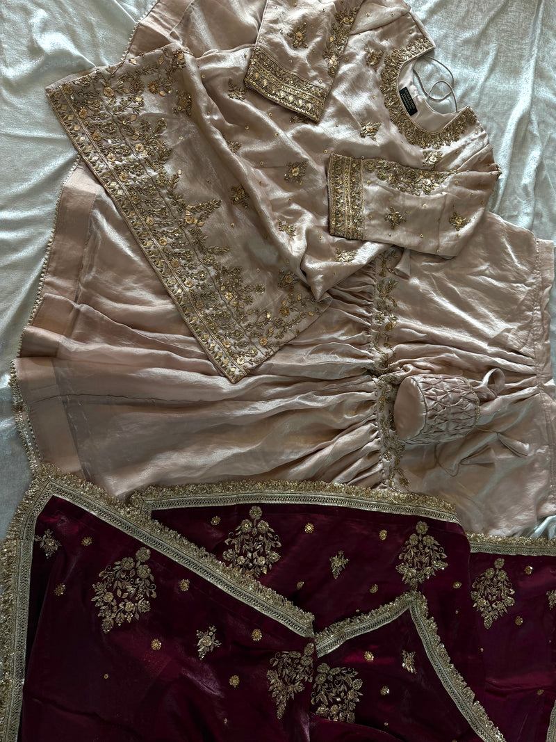 PURE ZARDOZI WITH GOTA TOUCH GHARARA |  | Karishma Emporium | Elegance in Making Pure Zardozi Women wear
