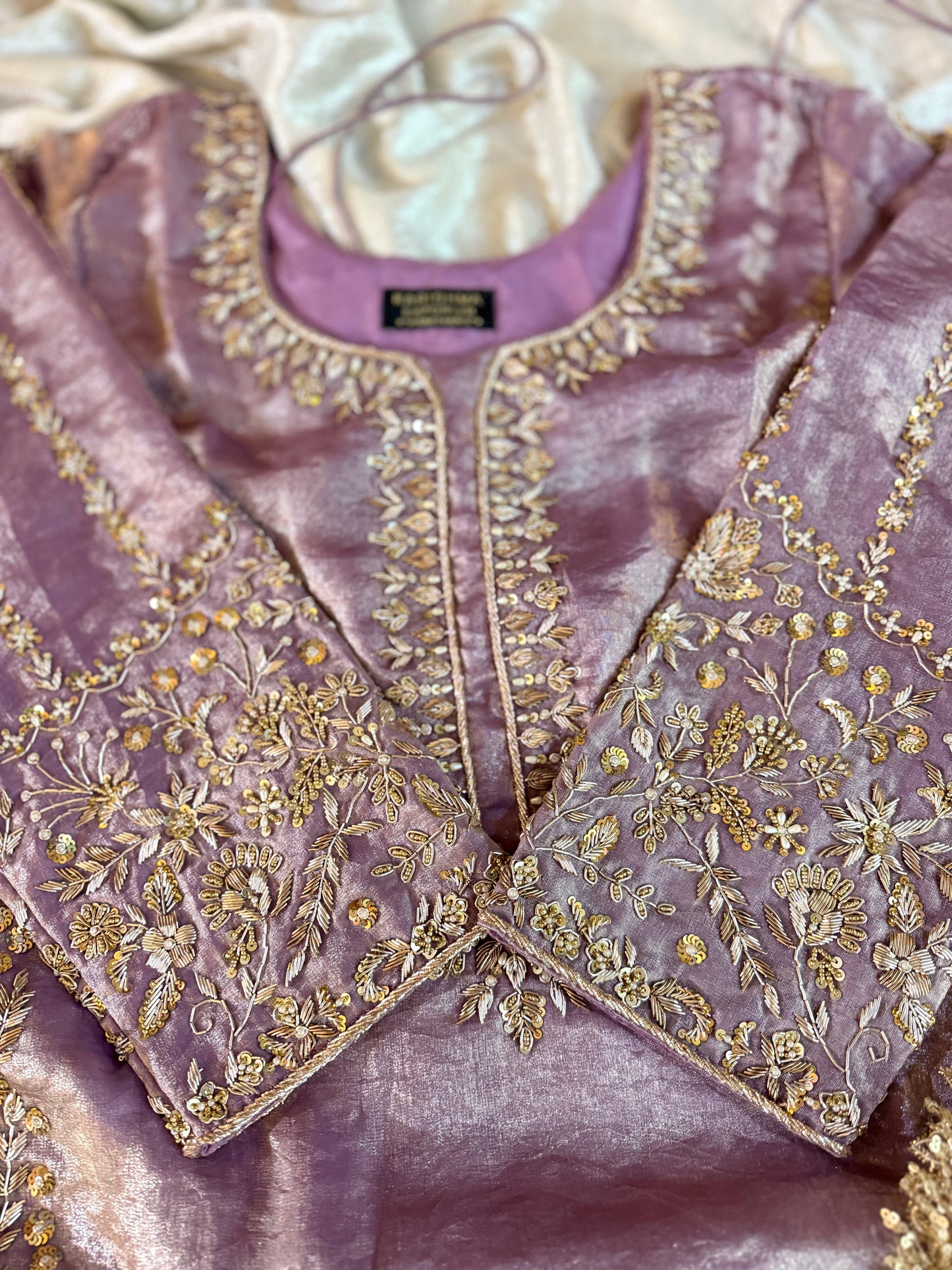LIGHT PURPLE ZARDOZI WORK SHARARA