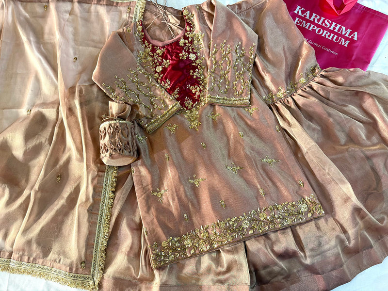 (RANGBAHAR)GHARARA |  | Karishma Emporium | Elegance in Making Pure Zardozi Women wear