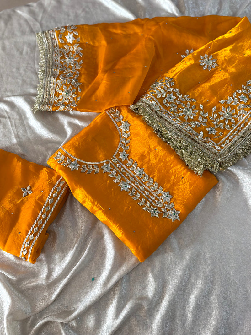 HALDI GOTA PATTI  SUITS |  | Karishma Emporium | Elegance in Making Pure Zardozi Women wear
