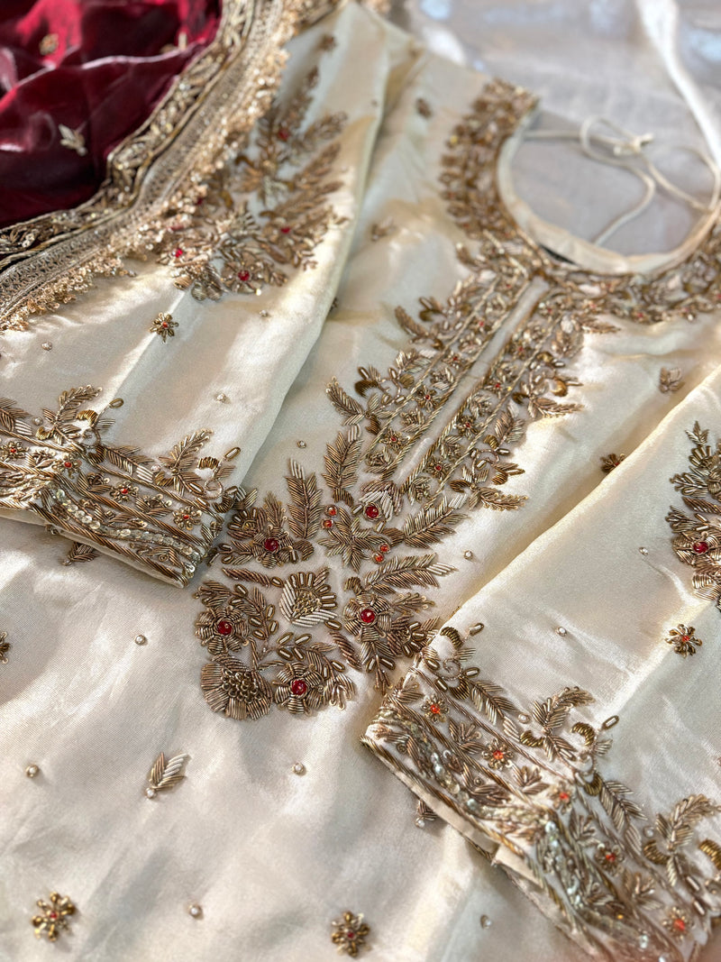 Nikah ka Joda |  | Karishma Emporium | Elegance in Making Pure Zardozi Women wear
