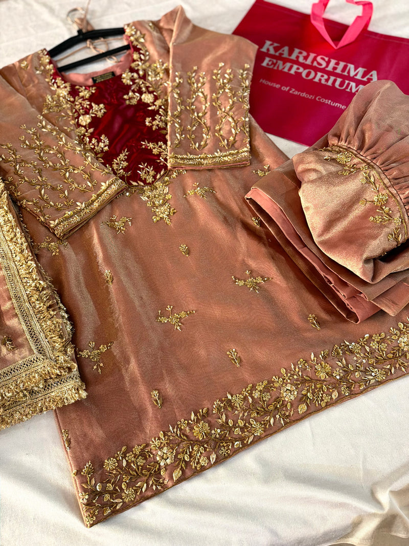 (RANGBAHAR)GHARARA |  | Karishma Emporium | Elegance in Making Pure Zardozi Women wear