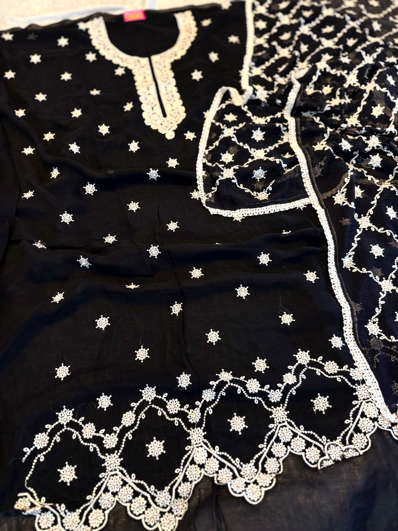 BLACK BEAUTY SUIT |  | Karishma Emporium | Elegance in Making Pure Zardozi Women wear