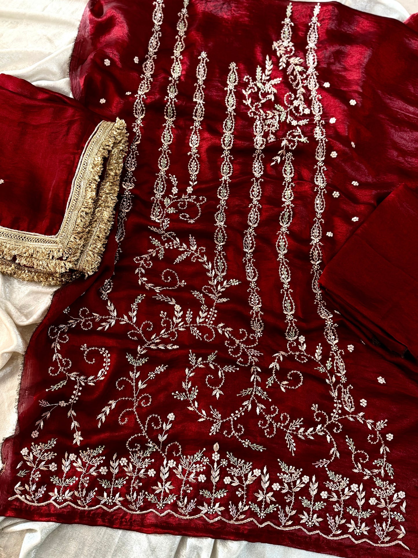 MAHROON ZARDOZI SUIT
